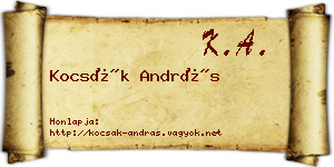 Kocsák András névjegykártya