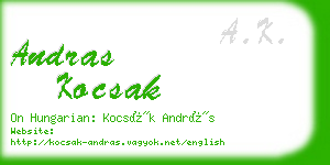 andras kocsak business card